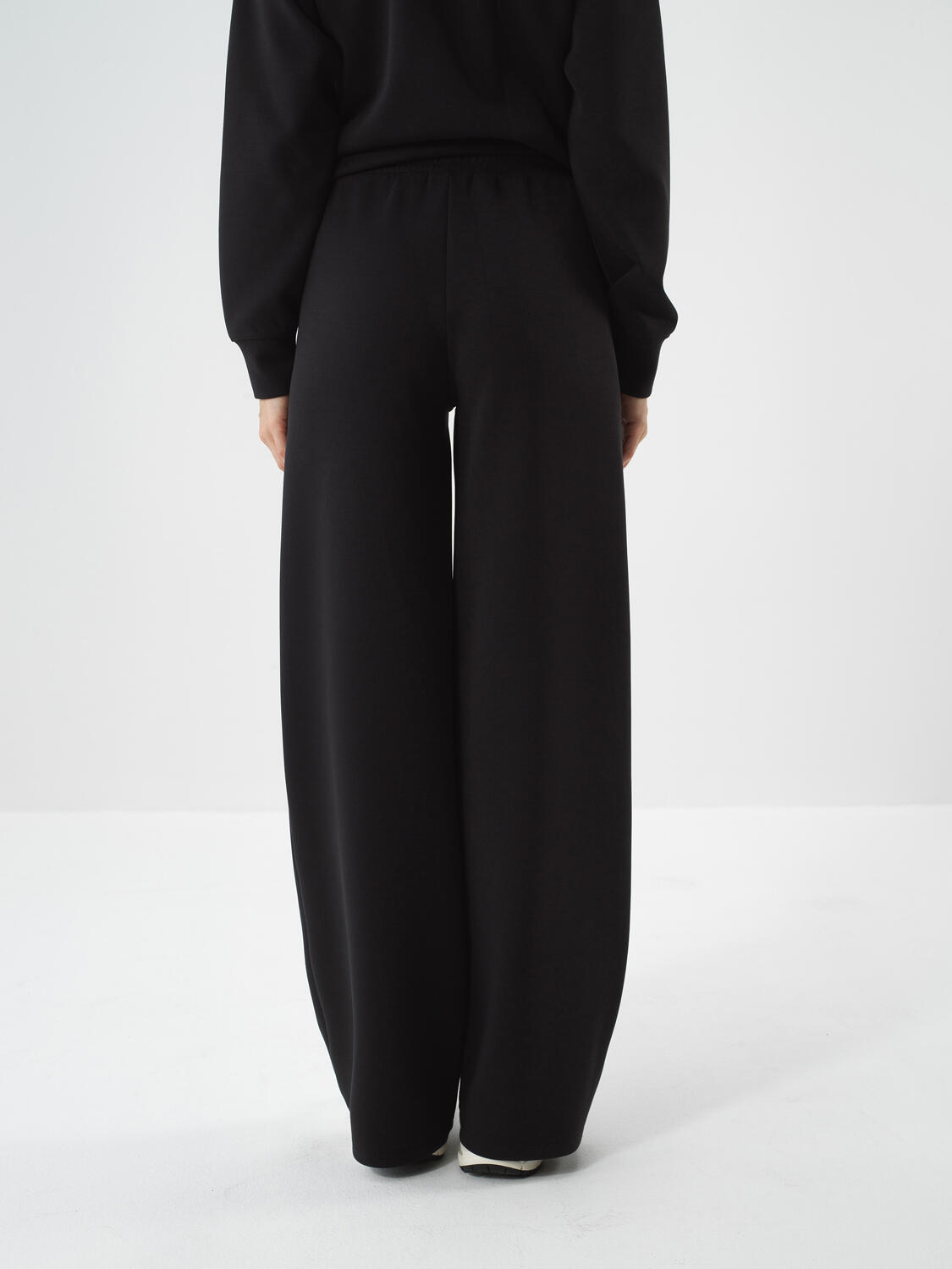 Black Modal Textured Oversize Sweat Pants - 4