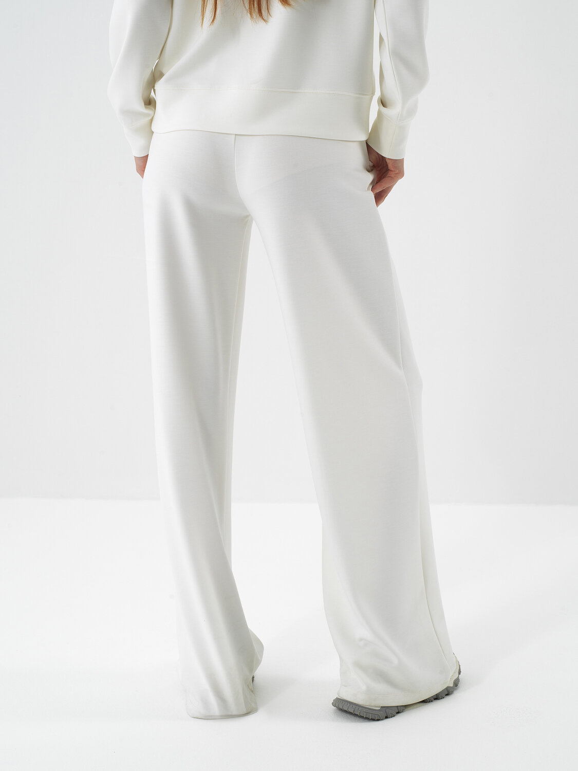 Ecru Modal Textured Oversized Sweat Pants - Xint