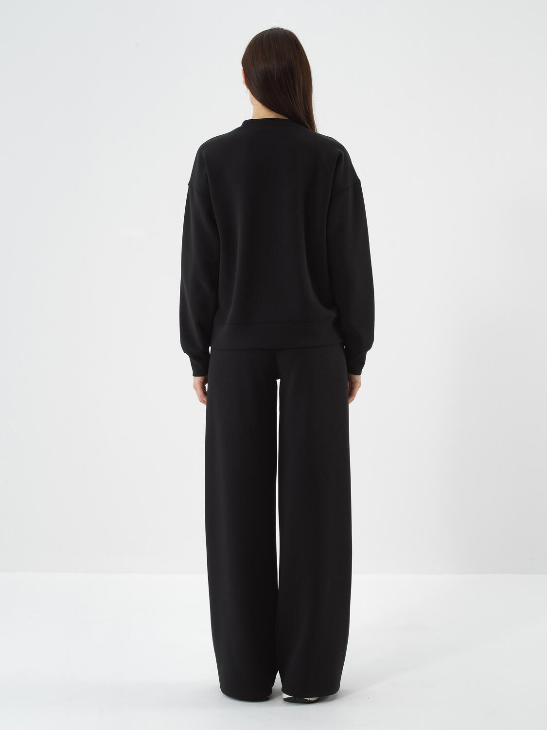 Black Modal Textured Oversized Sweatshirt - 5