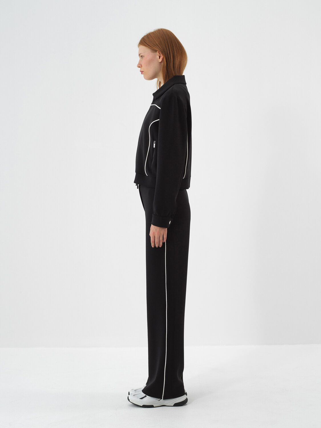 Black Modal Textured Regular Fit Sweatpants - Xint