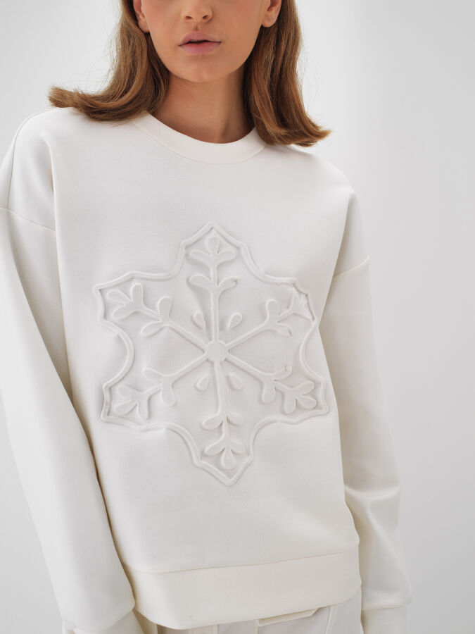 Cotton Printed Sweatshirt - Xint