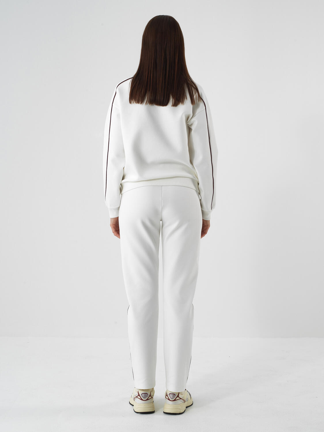 Ecru Cotton Textured Oversized Sweatshirt - 6