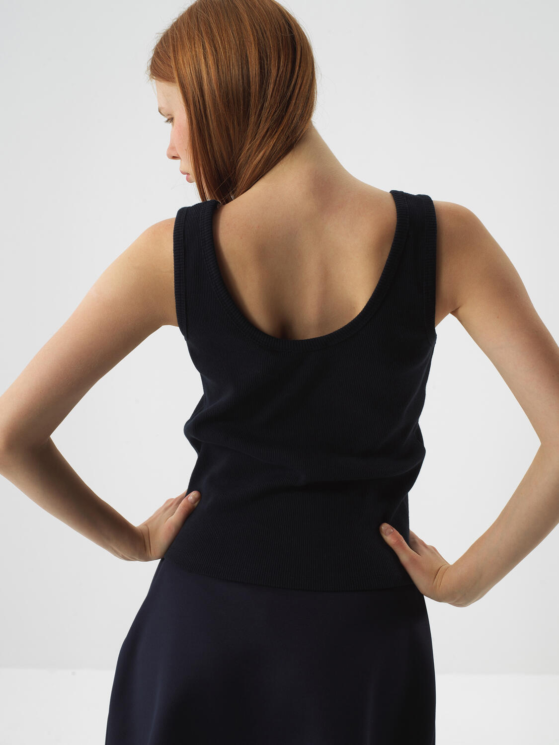 Navy Blue Flexible Camisole Regular Fit Undershirt - 3