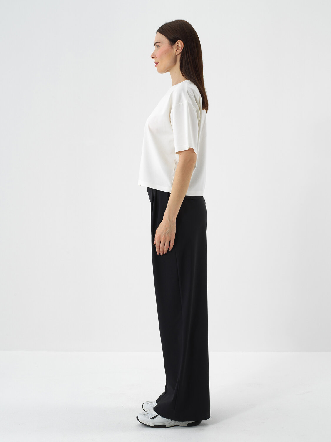 Ecru Cotton Textured Oversize T-Shirt - Xint