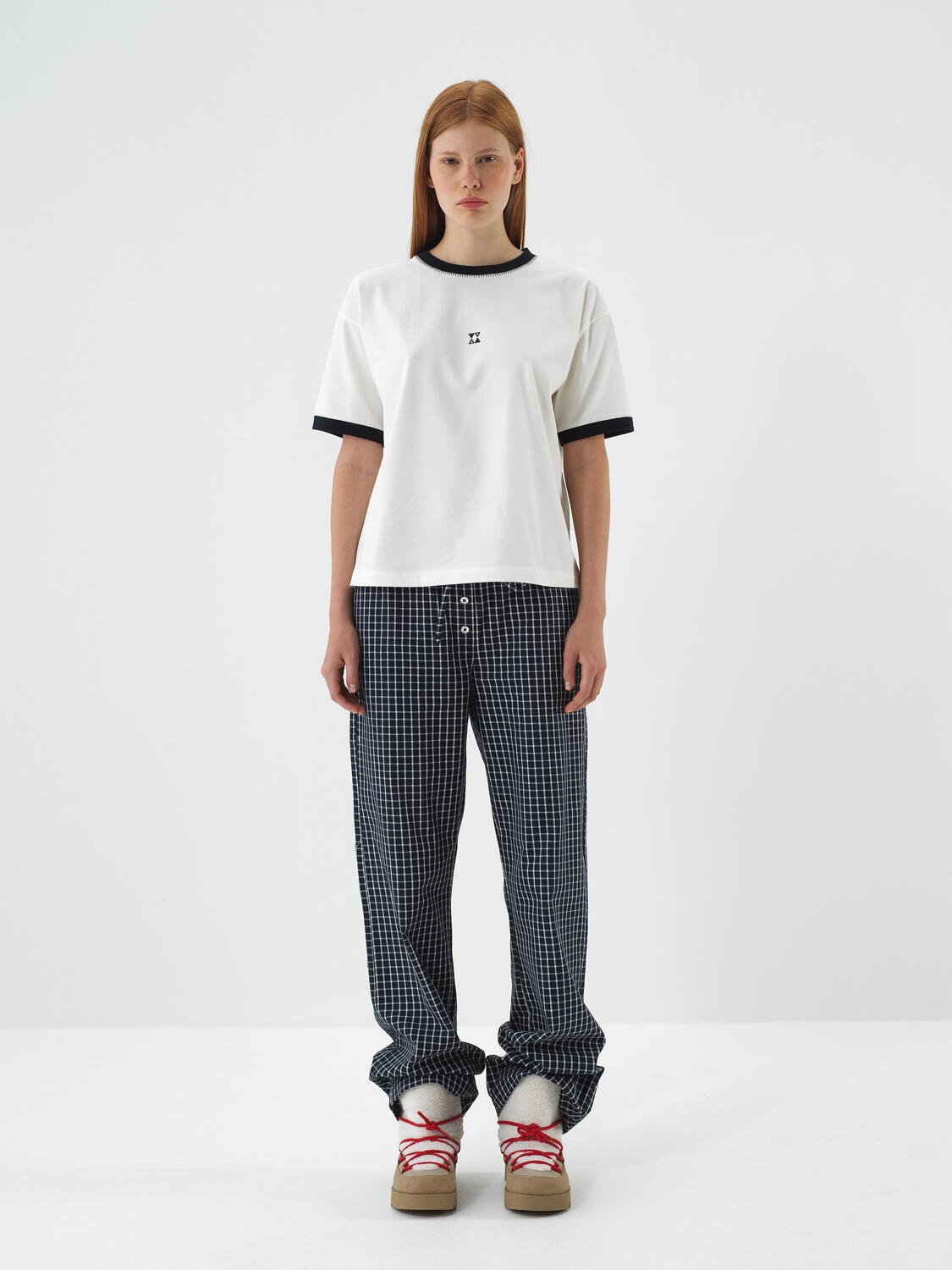 Ecru Cotton Textured Oversize T-Shirt - 2