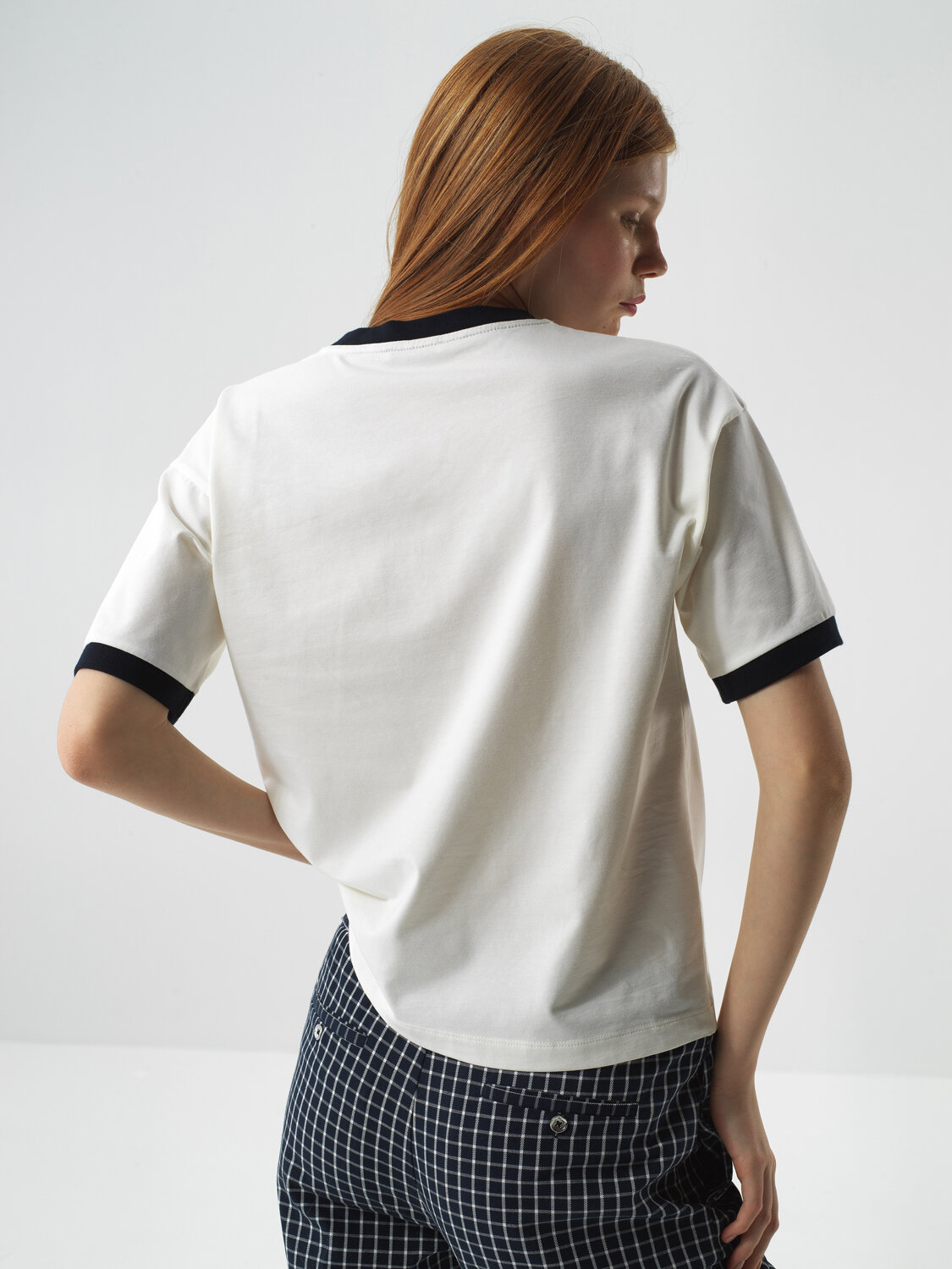 Ecru Cotton Textured Oversize T-Shirt - Xint