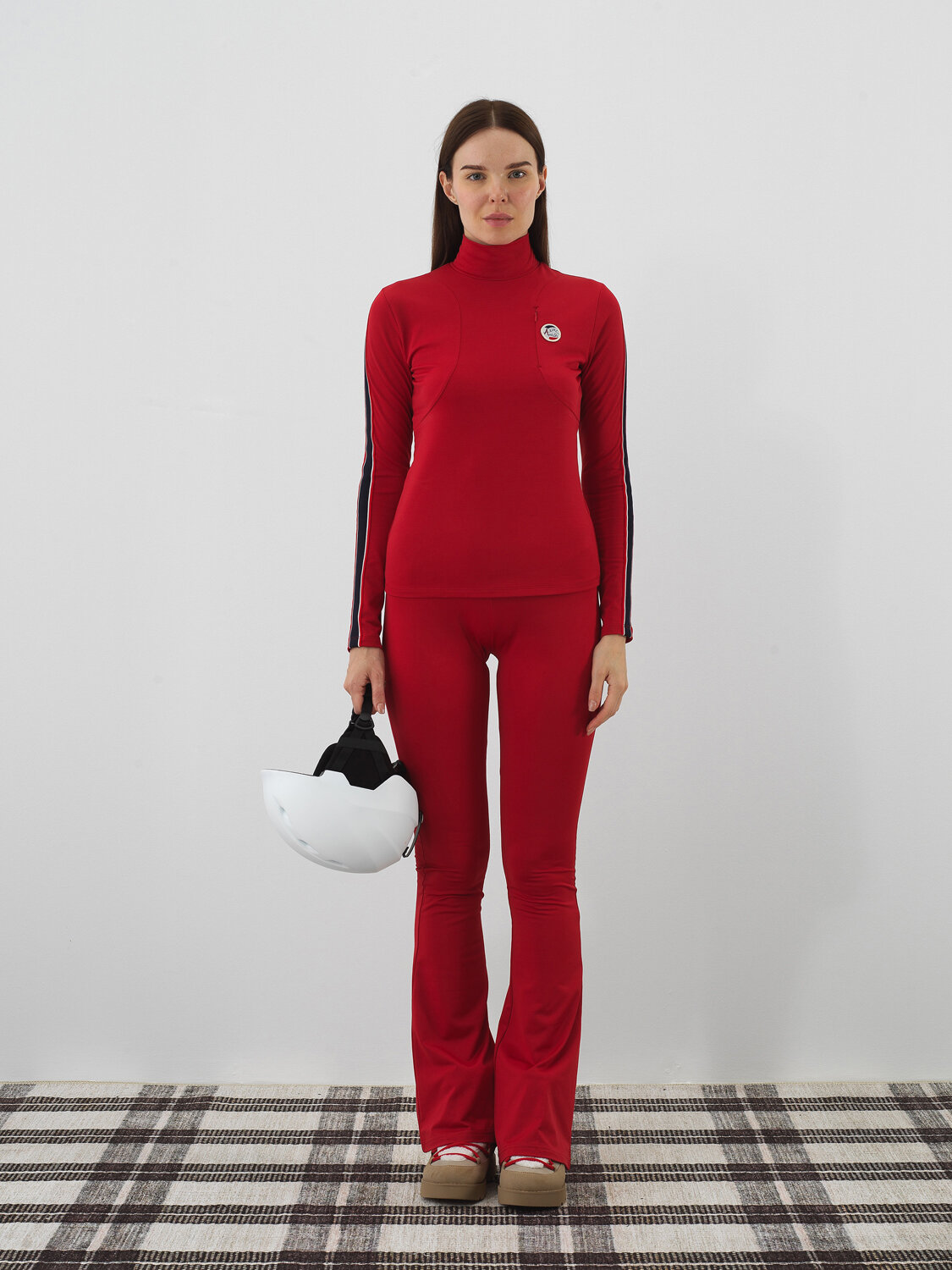 Red Flexible Textured Slim Fit T-Shirt - Xint