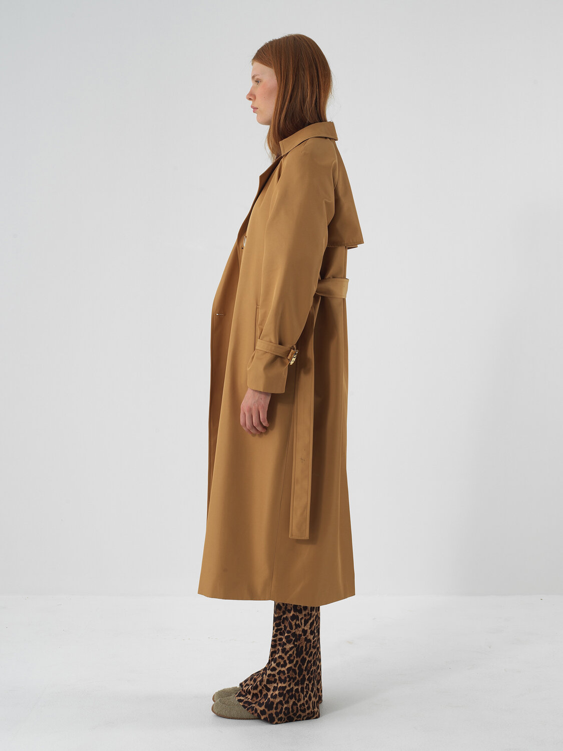 Camel Regular Fit Trench Coat That Protects Its Form - Xint