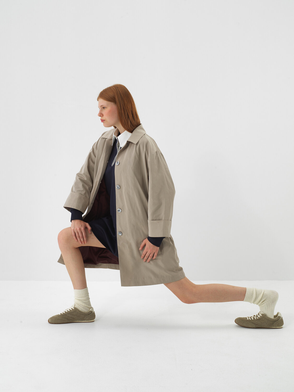 Oversize Trench Coat That Preserves Its Natural Form - Xint