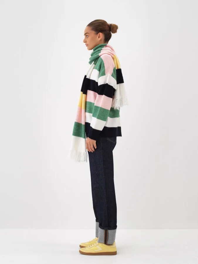 Mohair Colorful Striped Cardigan - Xint