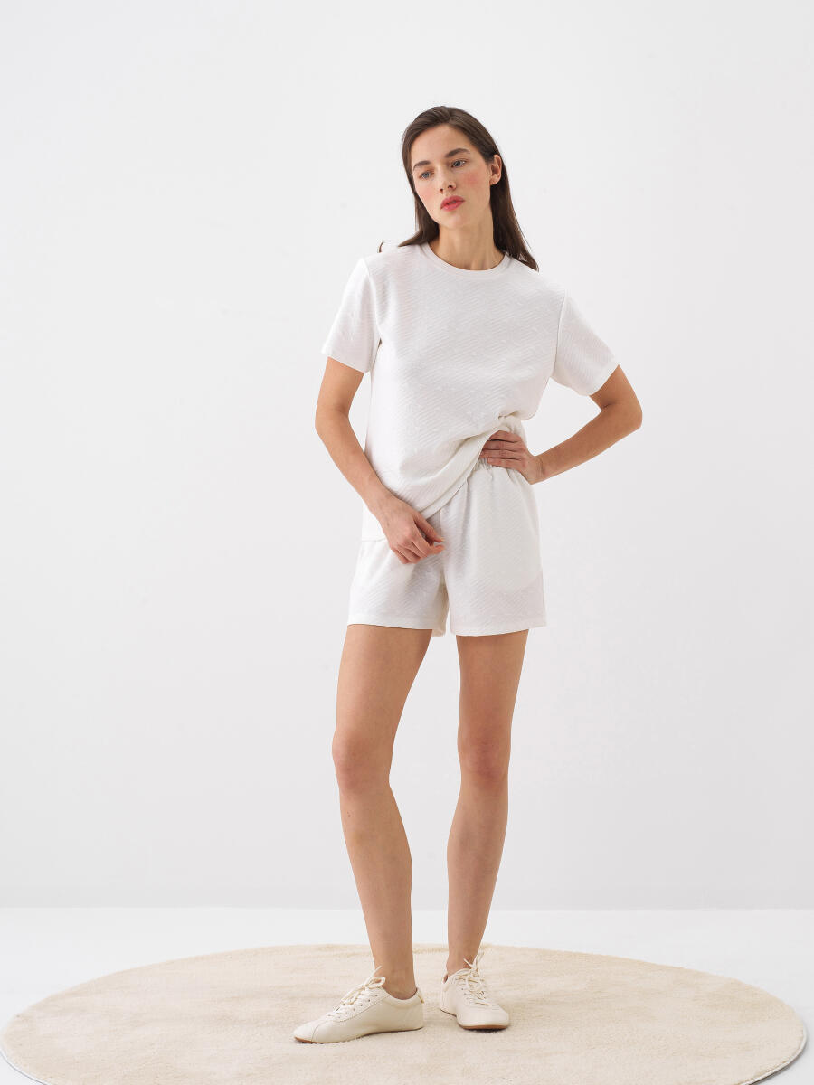 White Regular Fit T-Shirt - 2