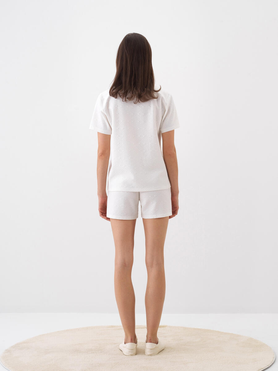 White Regular Fit T-Shirt - 4