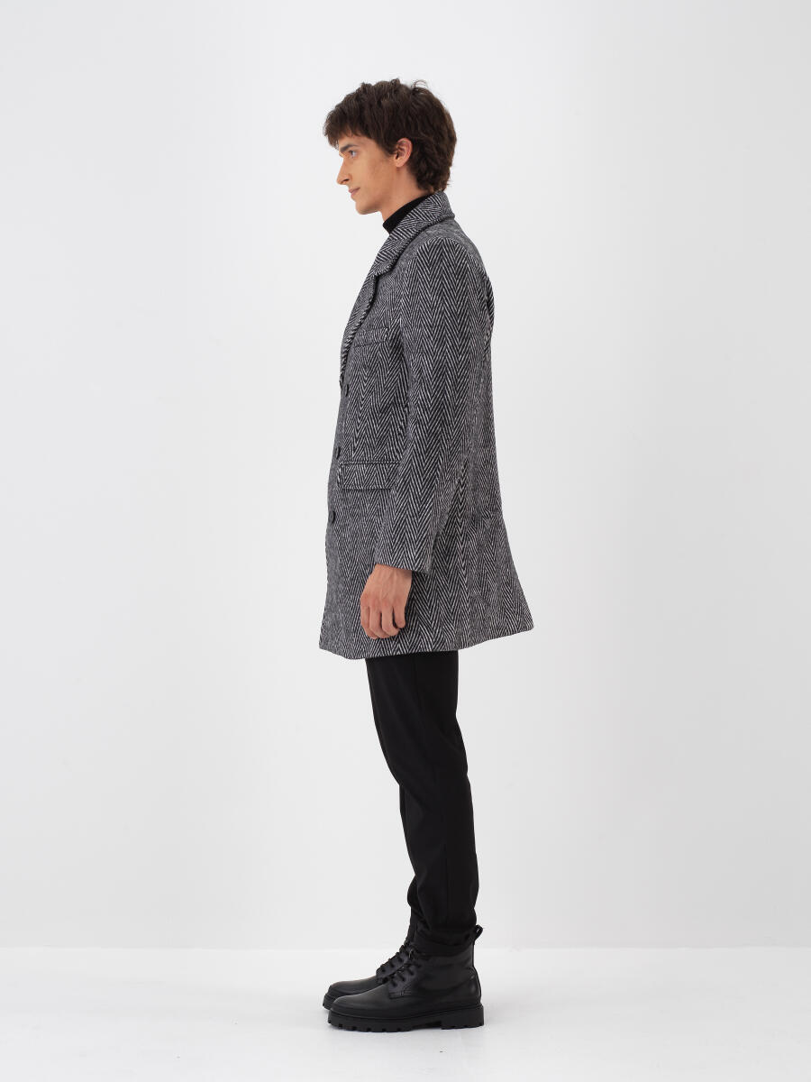 Wool Blend Regular Fit Double-Breasted Coat - 3