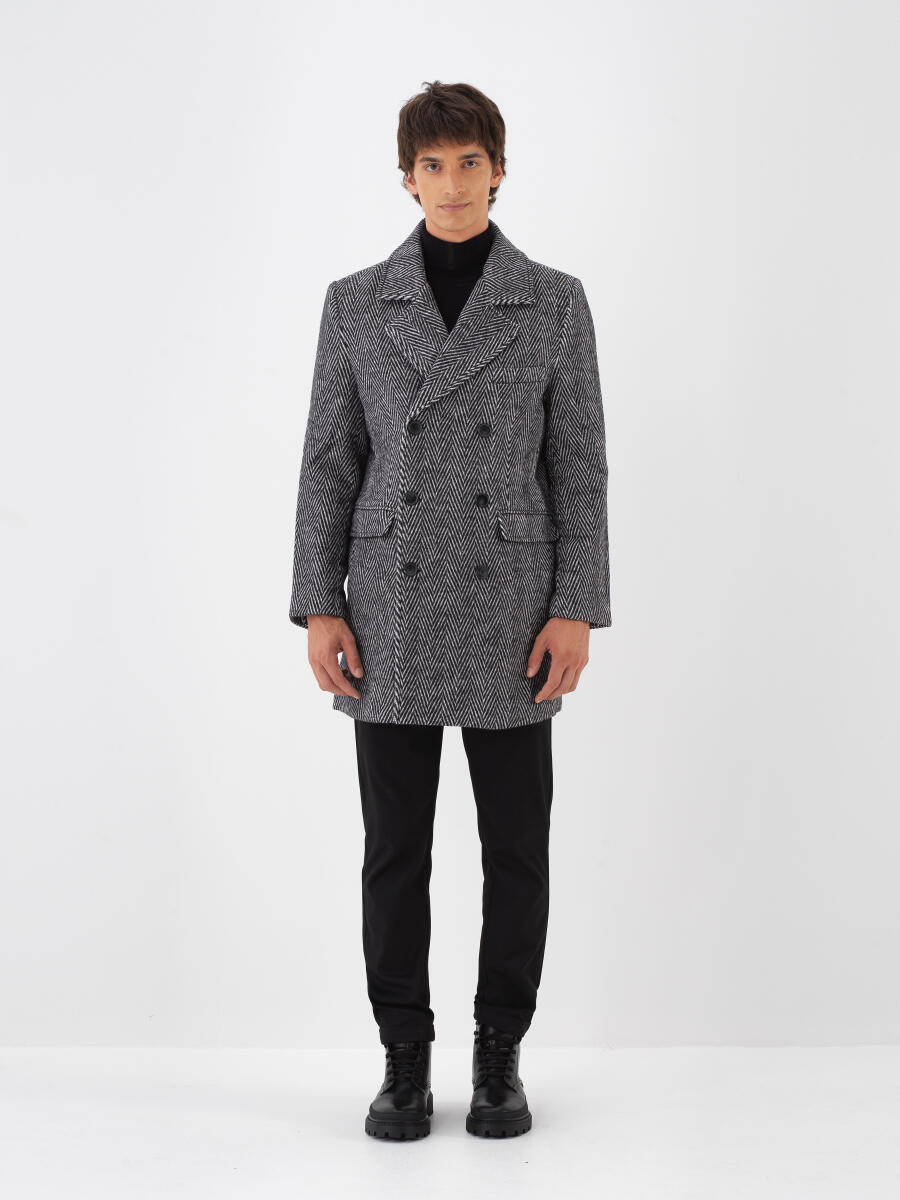 Wool Blend Regular Fit Double-Breasted Coat - 2