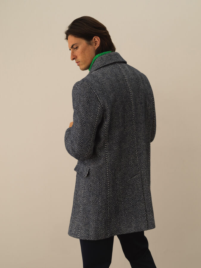 Wool Blend Regular Fit Double-Breasted Coat - Xint