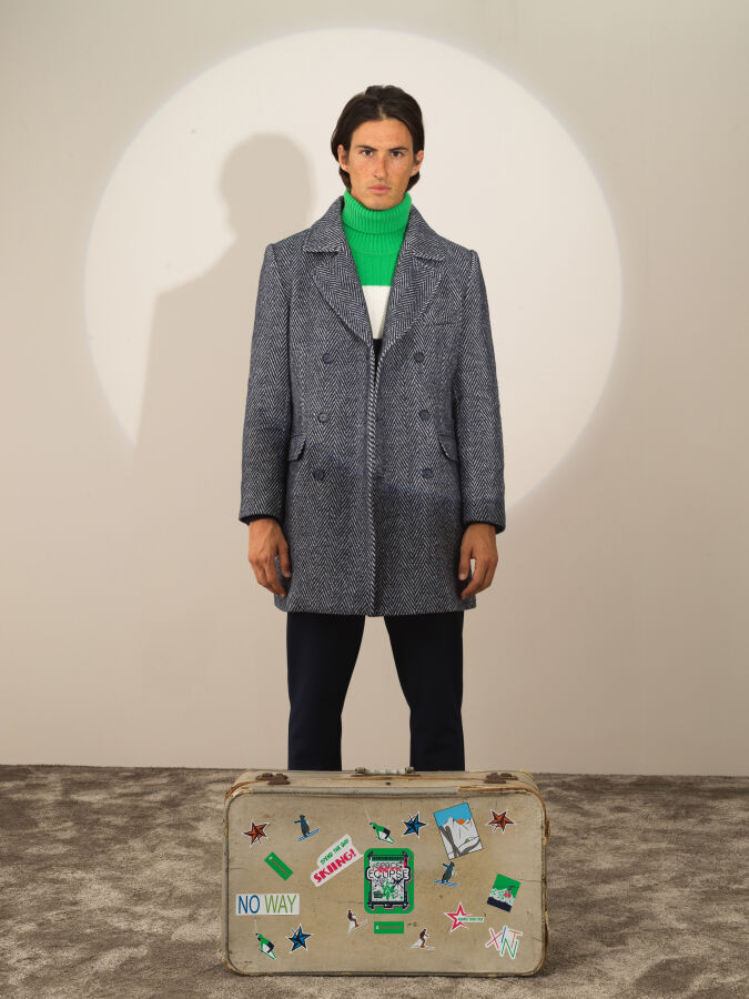 Wool Blend Regular Fit Double-Breasted Coat - Xint