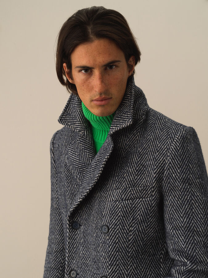 Wool Blend Regular Fit Double-Breasted Coat - Xint